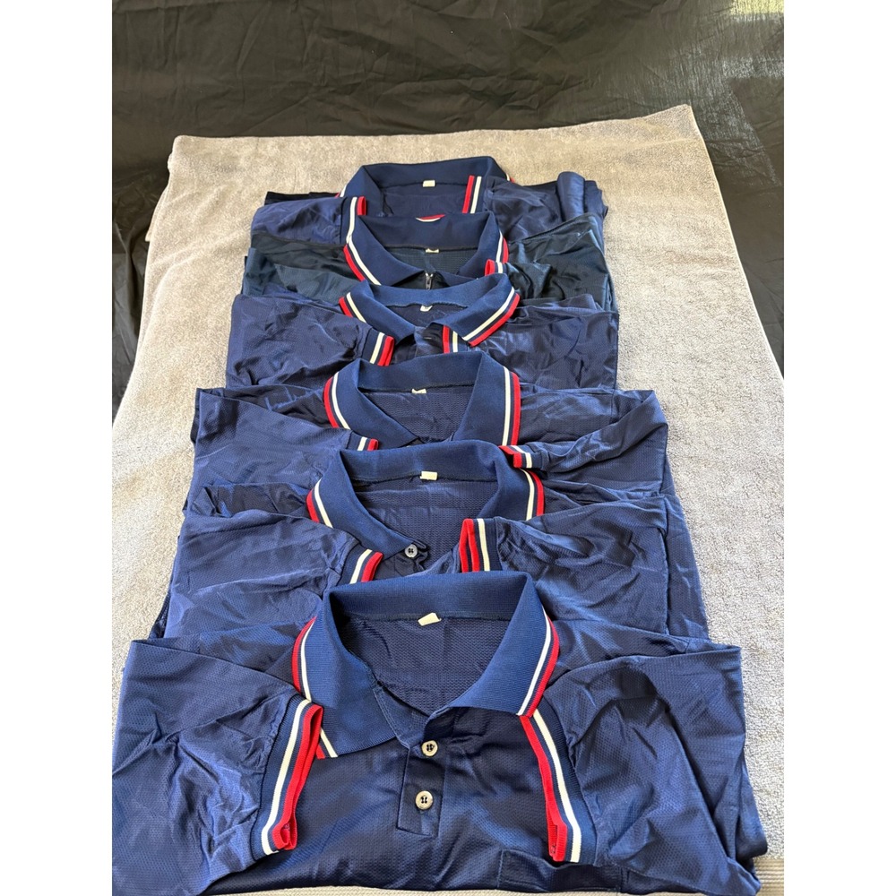 Vintage Bristol Officials Finest Navy Blue Mesh Referee Umpire Polo Shirt Mens M